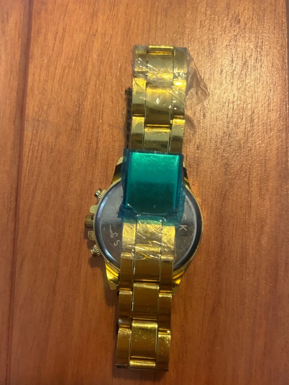 Geneva Gold Tone Watch with Black Dial